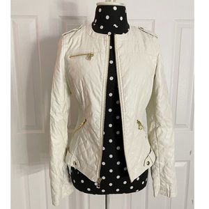 Guess White leather Jacket